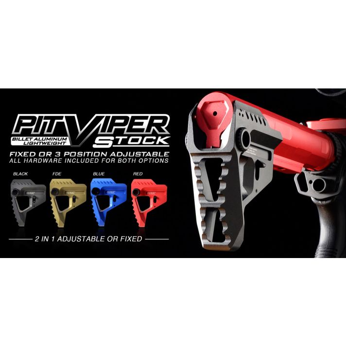 Strike VIPERPITBK Pit Viper StockAR-Platform Black Aluminum/Steel