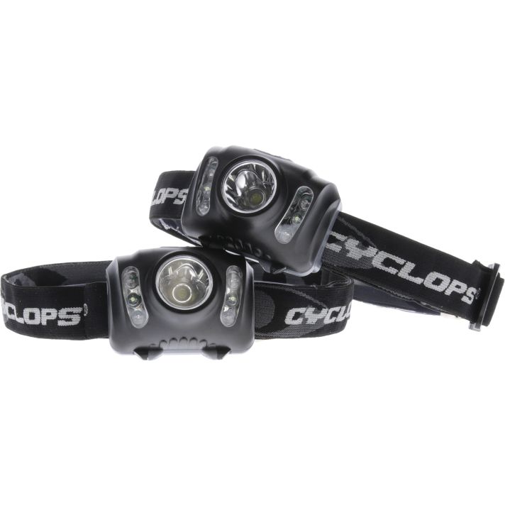 Cyclops CYCHL2102PK Headlamp210 Lumens White Red/Green/White LED Bulb Black 2 Pack