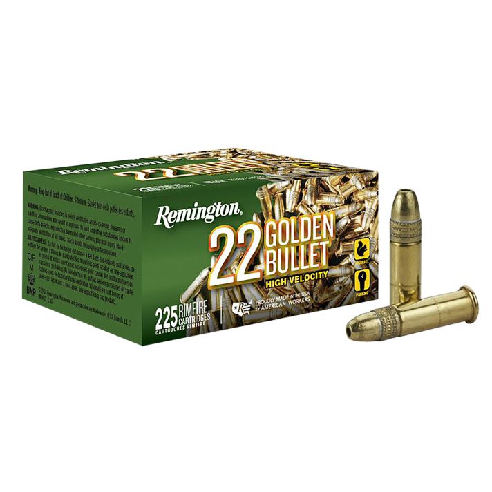 Remington Ammunition 21229 Golden Bullet Rimfire 22LR 36gr Plated Hollow Point 225 Per Box/10 Case
