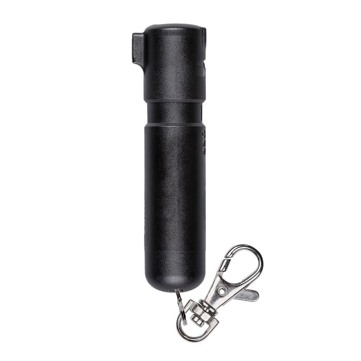 Sabre MDBK02 Mighty Discreet Pepper Spray Capsaicin UV Dye 12 ft Black Includes Key Ring/Snap Clip