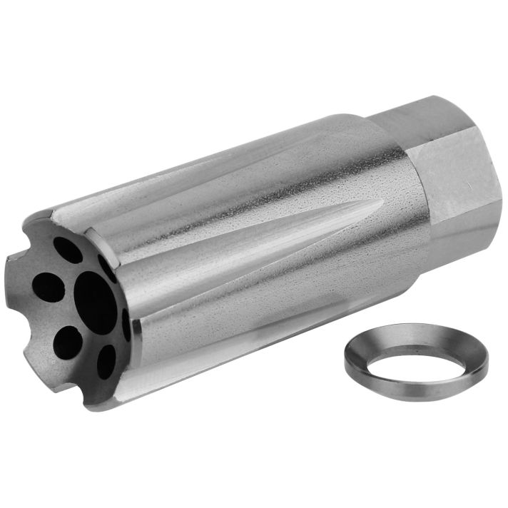TacFire MZ1020SS Linear Compensator Stainless Steel with 1/2"-28 tpi Threads, 2.05" OAL & 0.87" Diameter for 5.56x45mm NATO AR-15