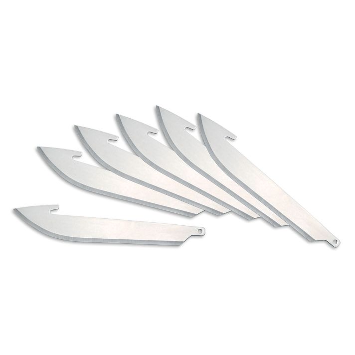 Outdoor Edge RR306 Replacement Blades RazorLite Drop Point 3" 420J2 Stainless Steel Blade Silver 6 Blades