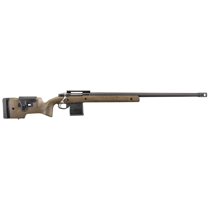Ruger 47184 Hawkeye Long-Range Target Full Size 6.5 Creedmoor 10+1 26" Matte Black Steel Threaded Barrel, Picatinny Rail Steel Receiver, Black Speckled Brown Adj Comb & LOP Laminate Stock