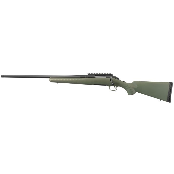 Ruger 26916 American PredatorFull Size 243 Win 4+1 22" Matte Black Threaded Barrel, Matte Black Steel Receiver w/Picatinny Rail, Fixed Moss Green Synthetic Stock, Left Hand