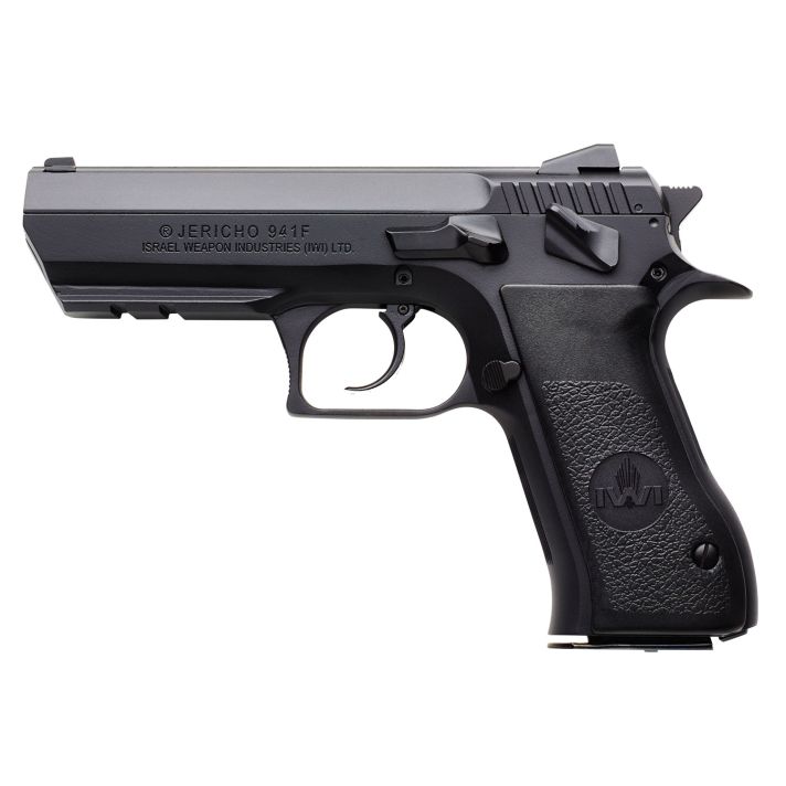 IWI US J941F910 Jericho 941 F9 9mm Luger Caliber with 4.40" Barrel, 10+1 Capacity, Overall Black Finish, Picatinny Rail & Beavertail Frame, Serrated Steel Slide & Polymer Grip