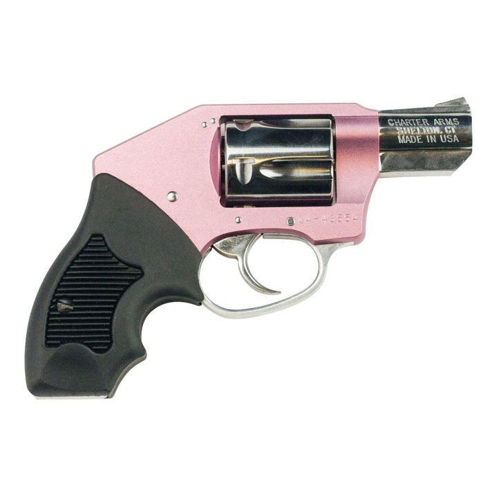 Charter Arms 53852 Chic Lady Off Duty Small 38 Special, 5 Shot 2" High Polished Stainless Steel Barrel & Cylinder, Pink Aluminum Frame, Pearl Grip, Concealed Hammer