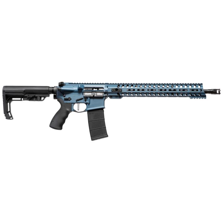 Patriot Ordnance Factory 01580 Wonder5.56x45mm NATO 16.50" 30+1 Blue Titanium Cerakote 6 Position MFT Minimalist Stock