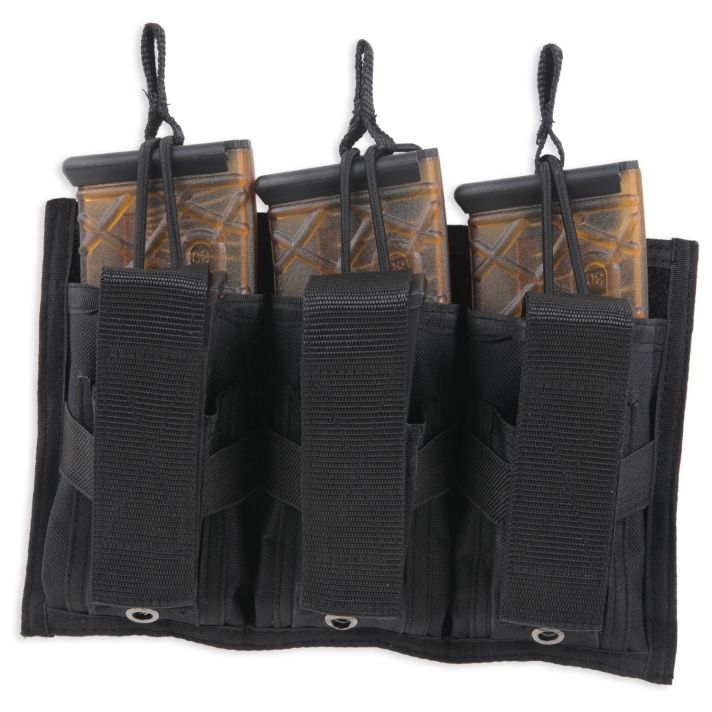 Bulldog BDT62 Tri-Double Mag PouchMOLLE Black Belt Loop Compatible w/ 30-Round Compatible w/ High Capacity