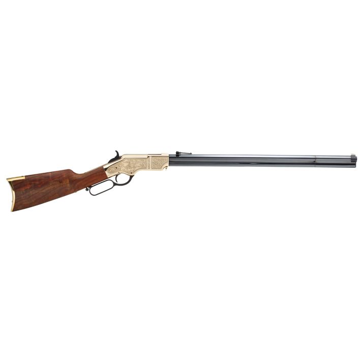 Henry H011D3 Original Deluxe 3rd Edition Full Size 44-40 Win 13+1 24.50" Blued Octagon Barrel, Brass Polished Brass Receiver, Fancy American Walnut Wood Stock Ambidextrous