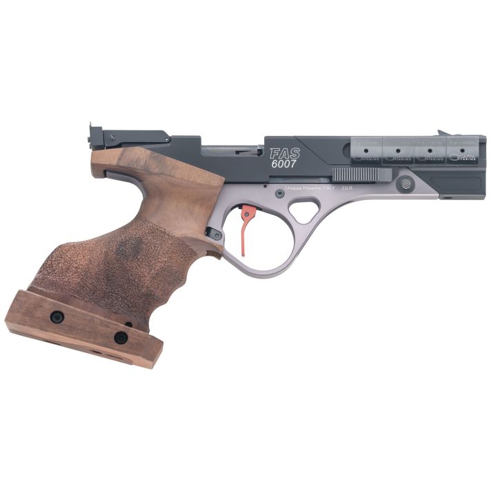 Chiappa Firearms 401138 FAS 600722 LR 5+1 5.63" Black Anodized Aluminum Slide, Grey Anodized Steel Frame Walnut Grip