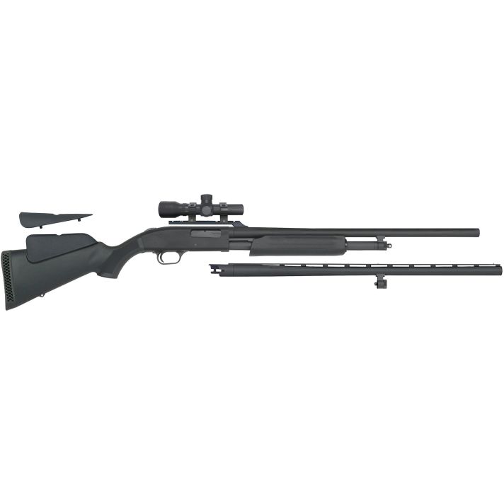 Mossberg 54047 500 Field/Deer Pump 20 Gauge 5+1 3" 26" Vent Rib/24" Slugster Barrels, Matte Blued Metal Finish, Synthetic Dual Comb Stock, Includes Accu-Set Chokes & Dead Ringer 2.5x20mm Scope