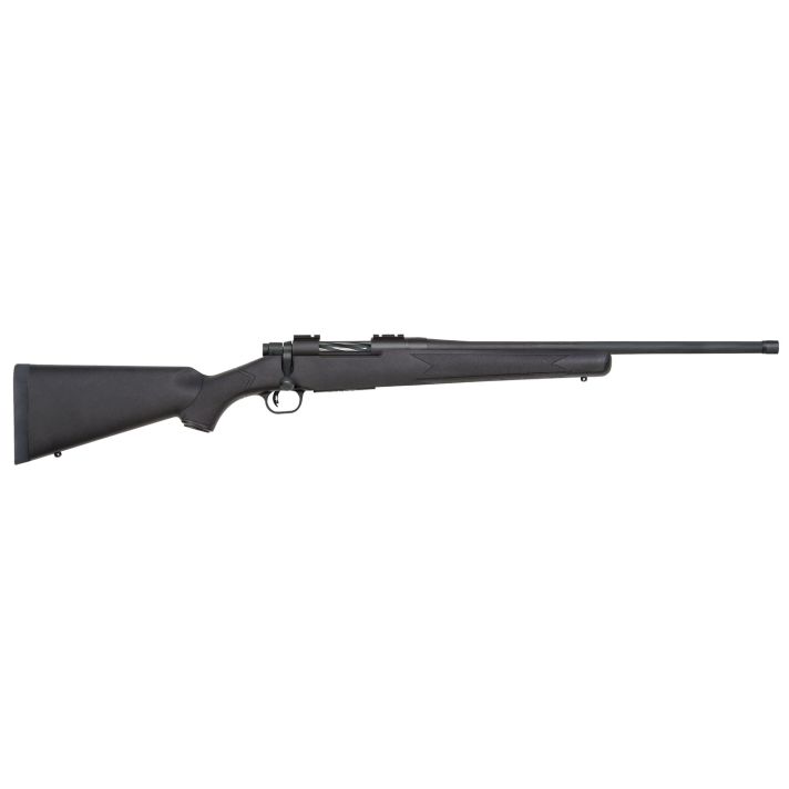Mossberg 28013 PatriotFull Size 450 Bushmaster 4+1 20" Matte Blued Fluted Threaded Barrel, Drilled & Tapped Matte Blued Stainless Steel Receiver, Black Fixed Synthetic Stock, Right Hand