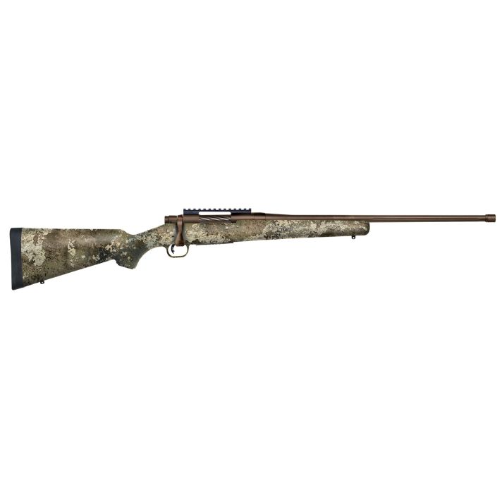 Mossberg 28074 Patriot Predator 22-250 Rem Caliber with 5+1 Capacity, 22" Threaded/Fluted Barrel, Patriot Brown Cerakote Metal Finish & TrueTimber Strata Synthetic Stock Right Hand (Full Size)