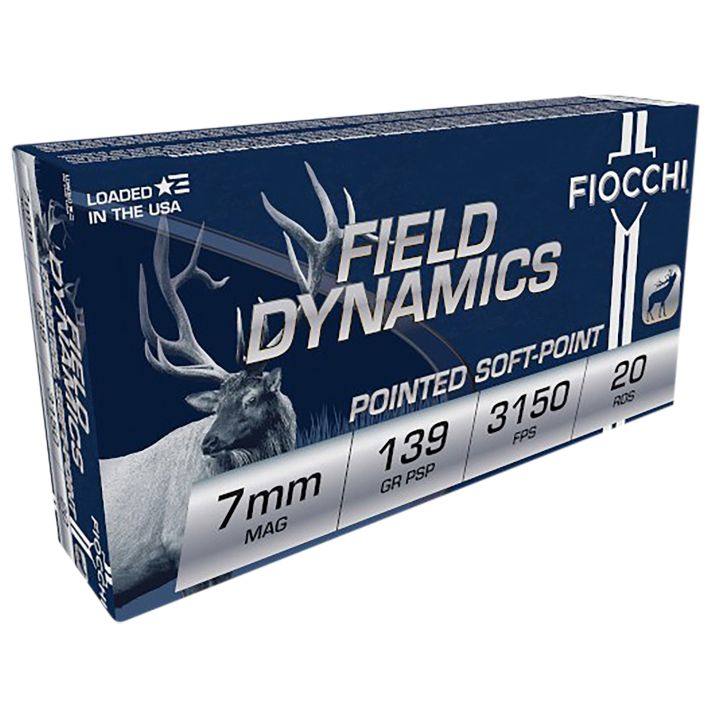 Fiocchi 7RMA Field Dynamics7mmRemMag 139gr Pointed Soft Point 20 Per Box/10 Case