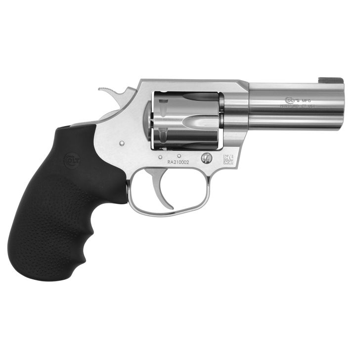 Colt Mfg KCOBRASB3BB King Cobra *CA Compliant 357 Mag 6 Shot 3" Brushed Stainless Steel Frame, Cylinder & Frame Frame, Black Hogue Rubber w/Finger Grooves Grip