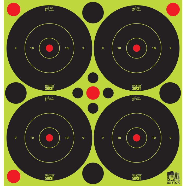 Pro-Shot 3BGREEN48 SplatterShotSelf-Adhesive Paper Black/Green 3" Bullseye 12Pack/48Targets