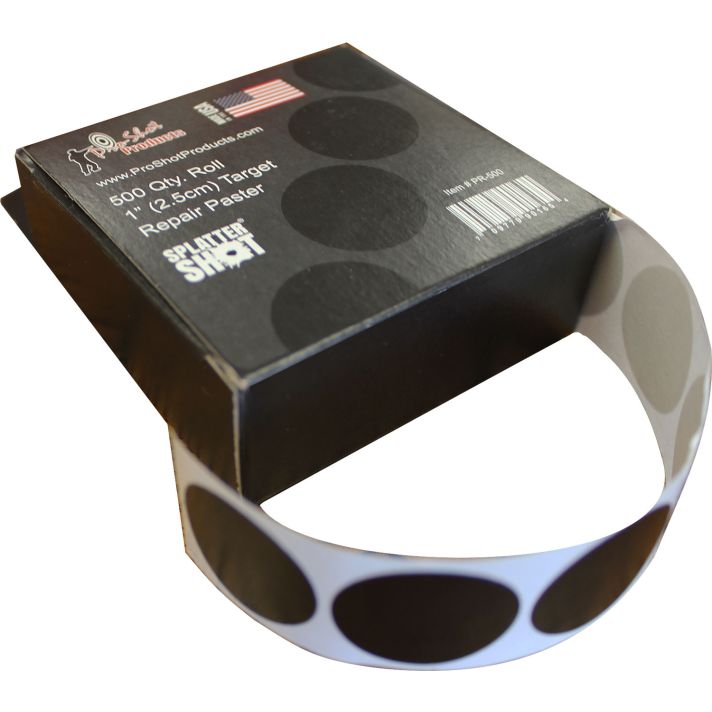 Pro-Shot PR500 SplatterShot Repair Pasters Black 1" Self-Adhesive 500 Per Roll