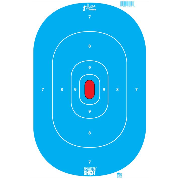 Pro-Shot SILHINTPBLUE SplatterShotSilhouette Hanging Tagboard 12" x 18" Hi-Vis Blue Impact Enhancement White 8 Per Pkg