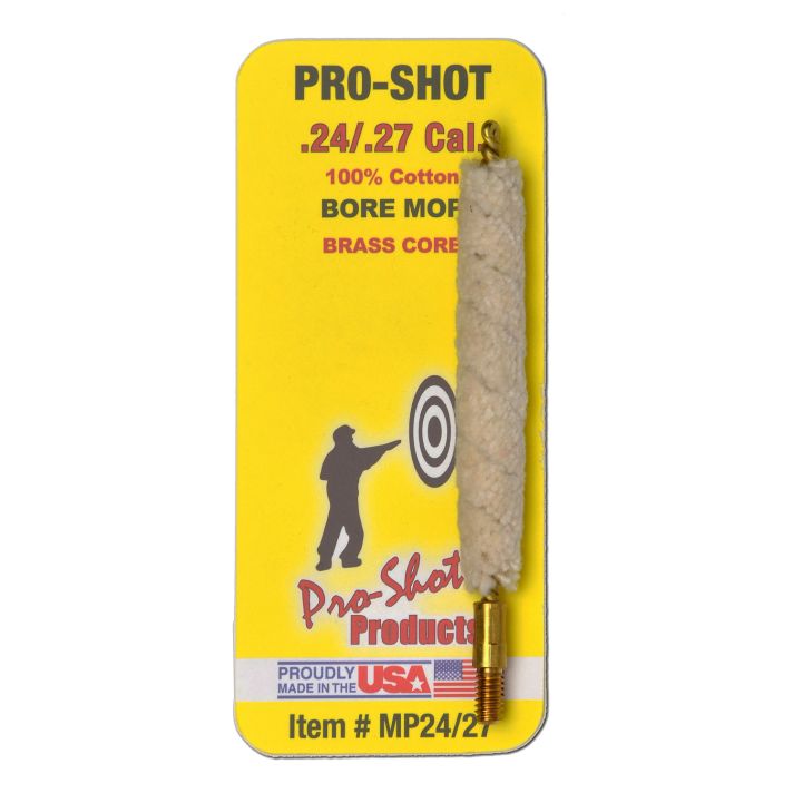 Pro-Shot MP2427 Bore Mop.24 - .27 Cal Rifle #8-32 Thread Brass Core