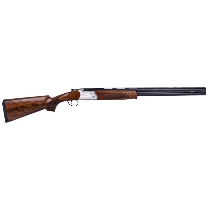 ATI ATIGKOF410SVE Cavalry SVE 410 Gauge 3" 2rd 26" Blued O/U Barrel, Silver Engraved Metal Finish, Oiled Turkish Walnut Stock, Ejector, 5 Chokes