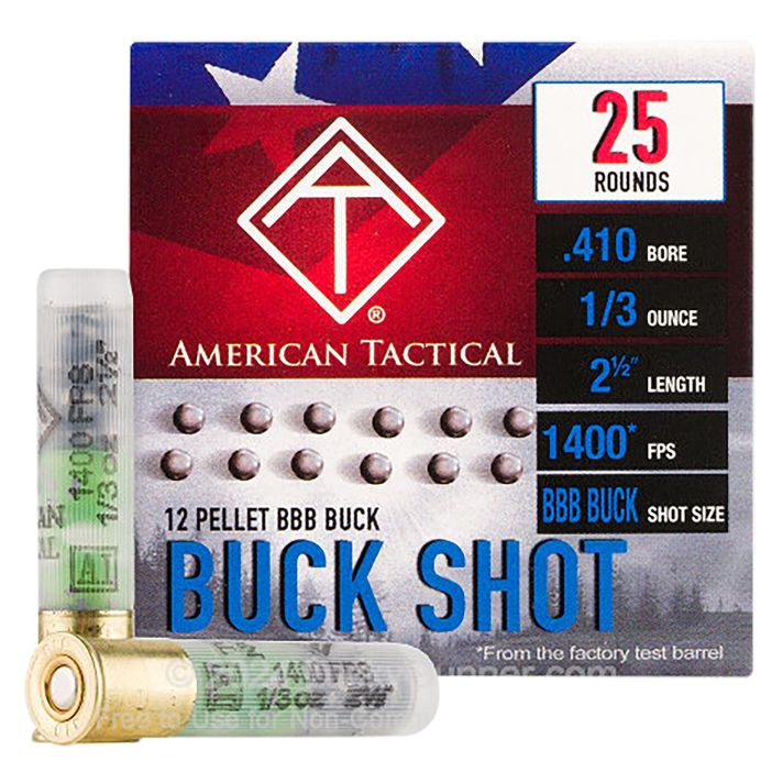 ATI ATIAC410BBB Shotshell410Gauge 12Pellets BBBShot 25 Per Box/10 Case