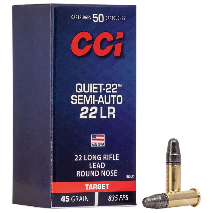 CCI 975CC Quiet-2222LR 45gr Lead Round Nose 50 Per Box/100 Case