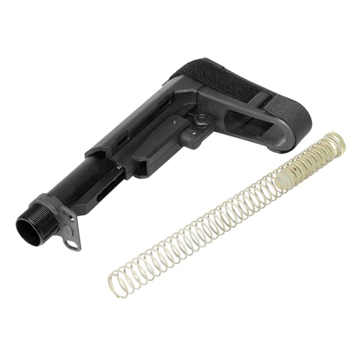 CMMG 55CA9F7 RipBrace Kit 6 Position Black Synthetic with Fastback & P3 Technology for AR-Platform