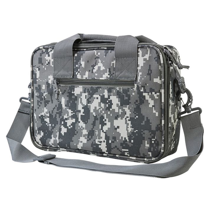 NcStar CPDX2971D VISM Double Pistol Range Bag w/ Mag Pouches Loop Fasteners Zippers Padding & Digital Camouflage Finish