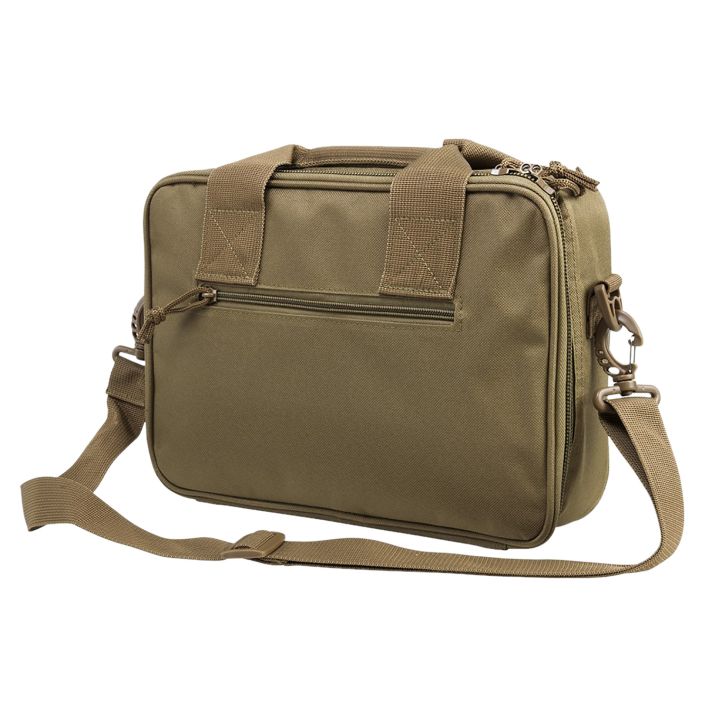 NcStar CPDX2971T VISM Double Pistol Range Bag w/ Mag Pouches Loop Fasteners Zippers Padding & Tan Finish