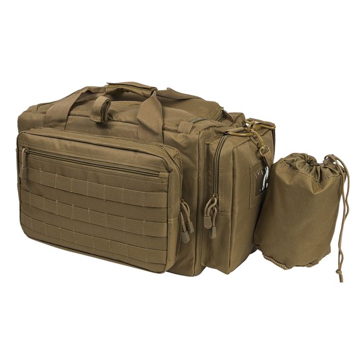 NcStar CVCRB2950T VISM Competition Range Bag with Padded Side Pockets, Lockable Zippers, Mag Pockets, Large D-Rings, Wide Padded Shoulder Strap & Tan Finish