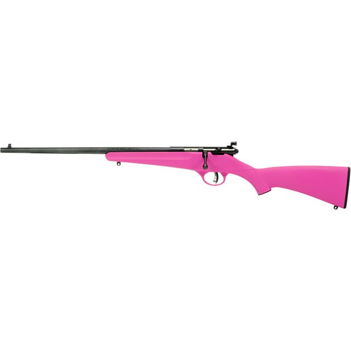 Savage Arms 13844 RascalYouth 22 LR 1rd 16.13" Matte Black Sporter Barrel, Matte Black Carbon Steel Receiver, Pink Fixed Synthetic Stock, Left Hand