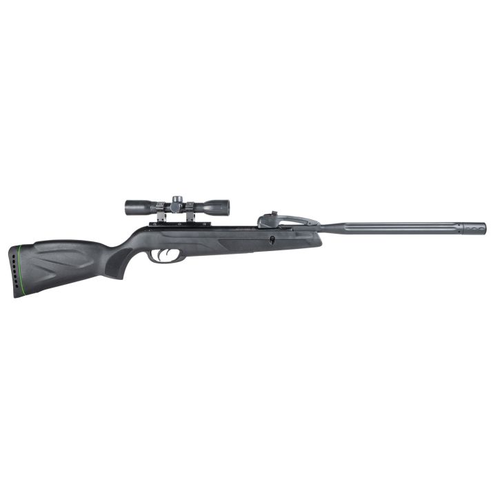 Gamo 611006875554 Swarm Whisper Gas Piston 22 Pellet 10rd Black Fluted/Rifled Barrel, Black Receiver Fixed All Weather Stock Scope 4x32mm