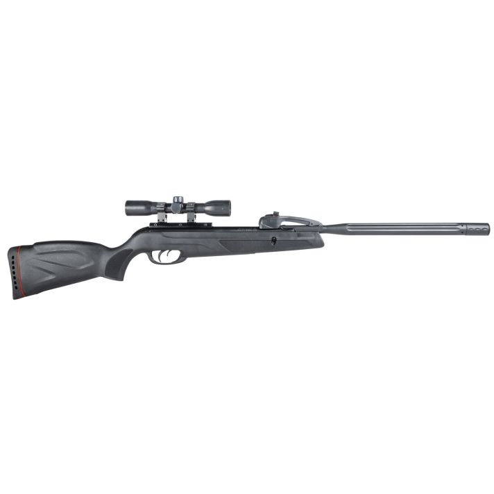 Gamo 6110068754 Swarm Whisper Gas Piston 177 10 Shot Fluted Polymer Jacketed Rifled Steel Barrel w/Whisper Noise Dampening, Non-Slip Textured All Weather Stock & Forearm Includes Gamo 4x32mm Scope