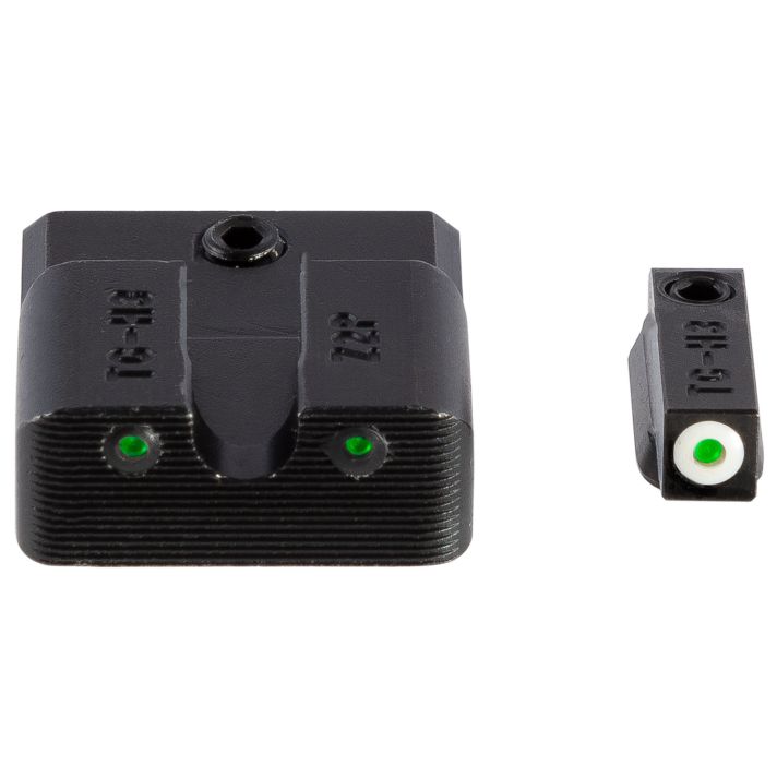 TruGlo TG231MP3W Tritium ProBlack | Green Tritium White Outline Front Sight Green Tritium Rear Sight