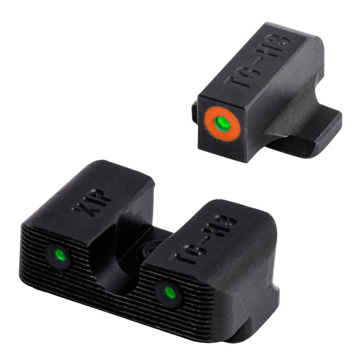 TruGlo TG231X1C Tritium ProBlack | Green Tritium Orange Outline Front Sight Green Tritium Rear Sight
