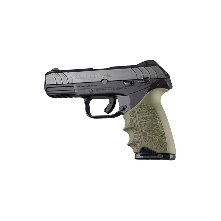 Hogue 17701 HandAll Beavertail made of Rubber with Textured OD Green Finish & Finger Grooves for Ruger Security-9