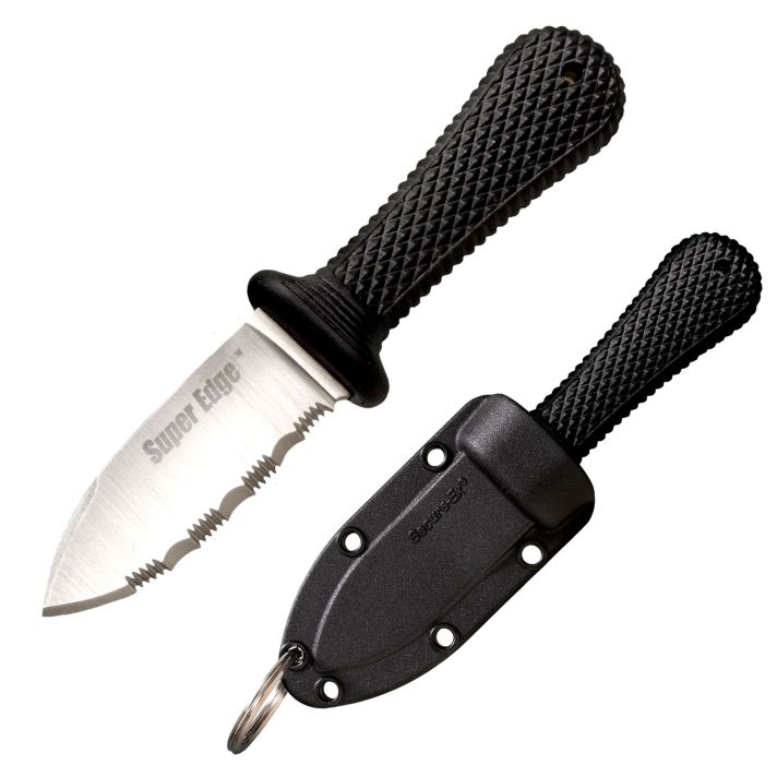 Cold Steel 42SS Super Edge2" Fixed Part Serrated Japanese AUS-8A SS Blade/ Black Kray-Ex Handle Includes Sheath
