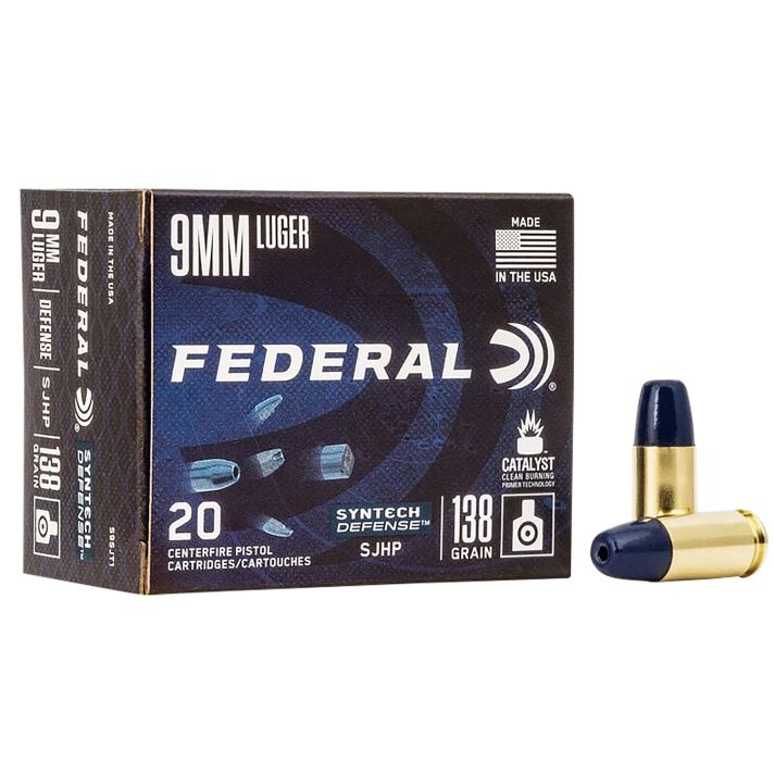 Federal S9SJT1 Syntech Defense 9mmLuger 138gr Segmented Jacketed Hollow Point 20 Per Box/10 Case