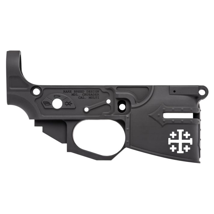 Spikes STLB600 Rare Breed Crusader Stripped Lower Receiver Multi-Caliber 7075-T6 Aluminum Black Anodized for AR-15