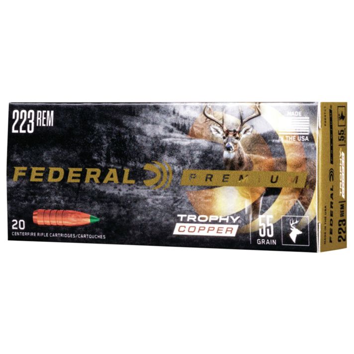 Federal P223TC1 Premium223Rem 55gr Trophy Copper 20 Per Box/10 Case