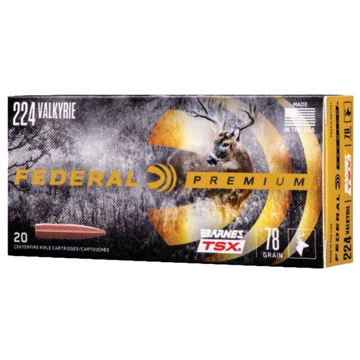 Federal P224VLKBTSX1 Premium224Valkyrie 78gr Barnes TSX 20 Per Box/10 Case