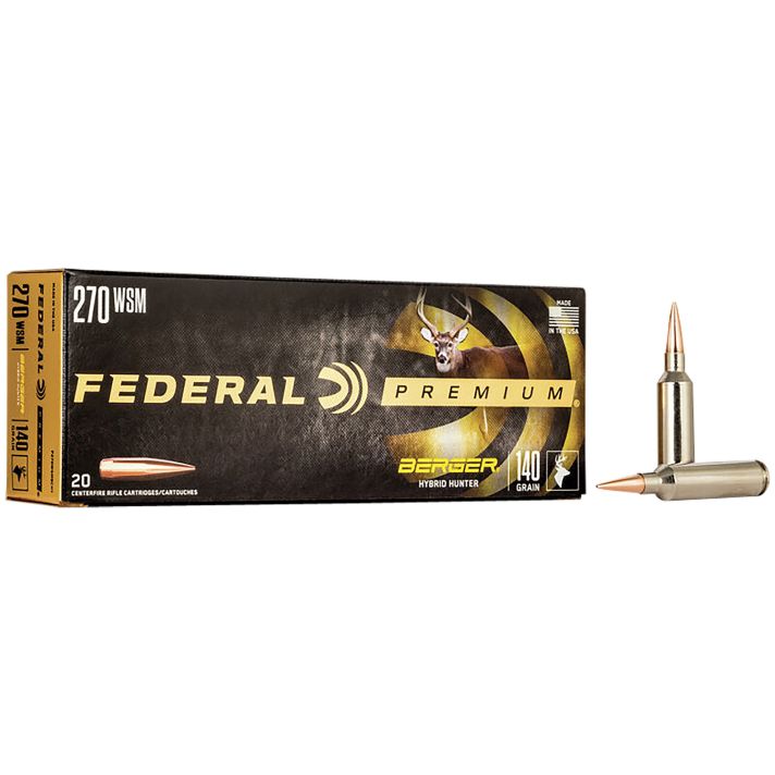 Federal P270WSMBCH1 Premium270WSM 140gr Berger Hybrid Hunter 20 Per Box/10 Case