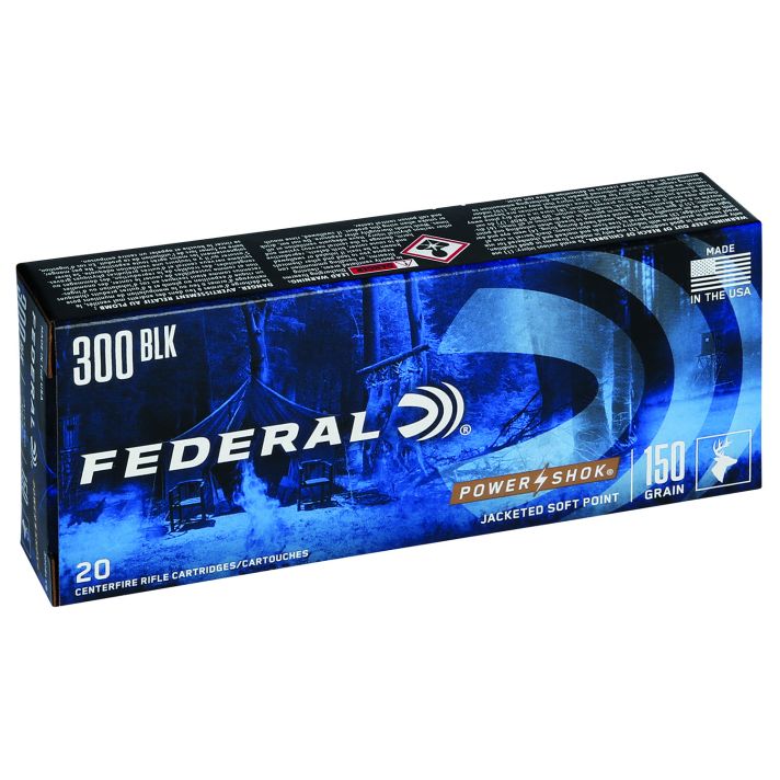 Federal 300BLKB Power-Shok300Blackout 150gr Jacketed Soft Point 20 Per Box/10 Case