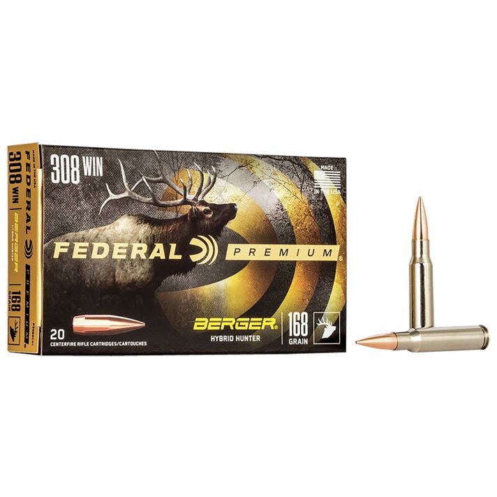 Federal P308BCH1 Premium308Win 168gr Berger Hybrid Hunter 20 Per Box/10 Case