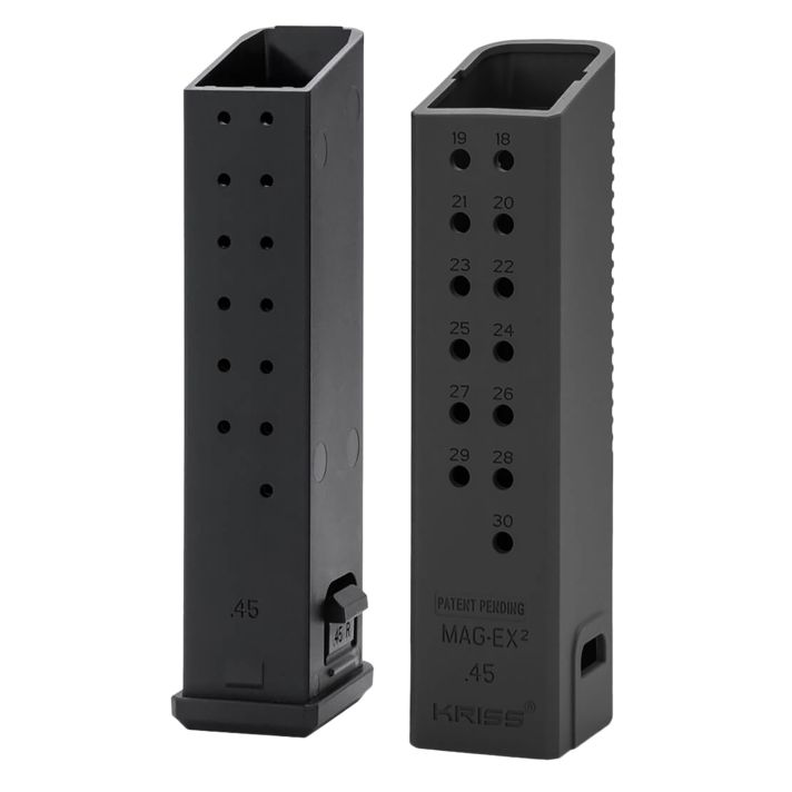 Kriss USA KVAMX2K90BL00 Mag-Ex2 Extension Kit Extended 9mm Luger 40rd Compatible w/Glock 17 Gen3-5 17rd Magazines Black Polymer