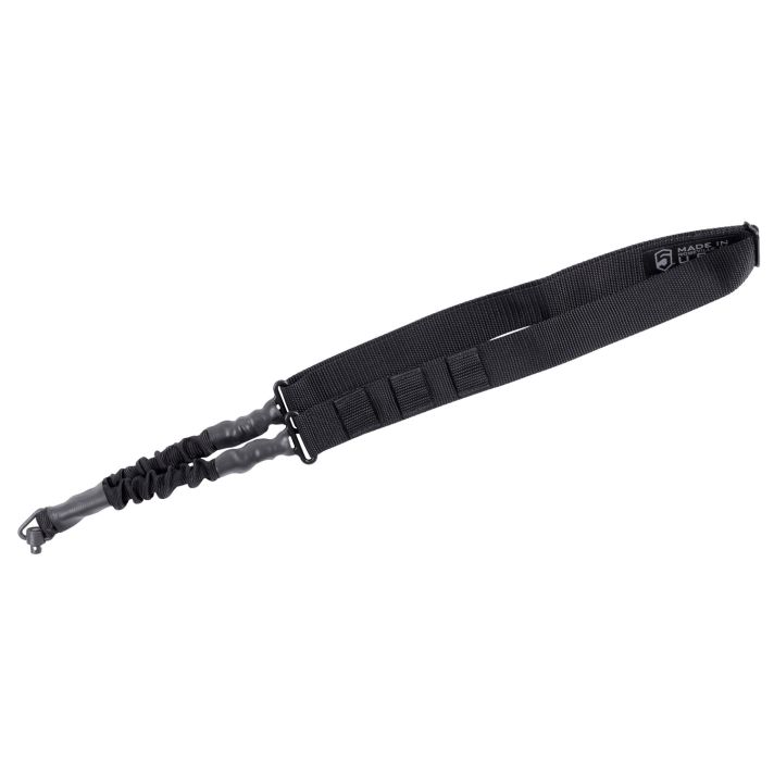 Phase 5 Weapon Systems SLGQD Single Point Sling Black Nylon Strap w/Elastic Shock-Cord 24.50-33.50" OAL Adjustable Bungee