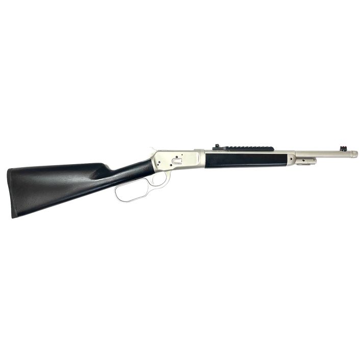 Taylors & Company 220096 1892 Alaskan Take-Down 357 Mag Caliber with 5+1 Capacity, 16.50" Barrel, Matte Chrome Metal Finish & SoftTouch Black Synthetic Stock Right Hand (Full Size)