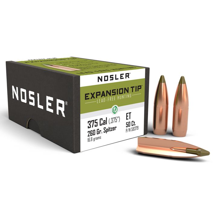 Nosler 59379 E-Tip375Cal 260gr Spitzer Boat Tail 50/Box