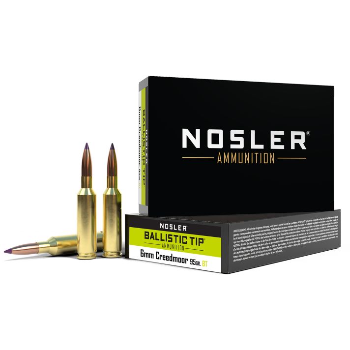 Nosler 40052 Ballistic Tip6mmCreedmoor 95gr Spitzer Ballistic Tip 20 Per Box/10 Case