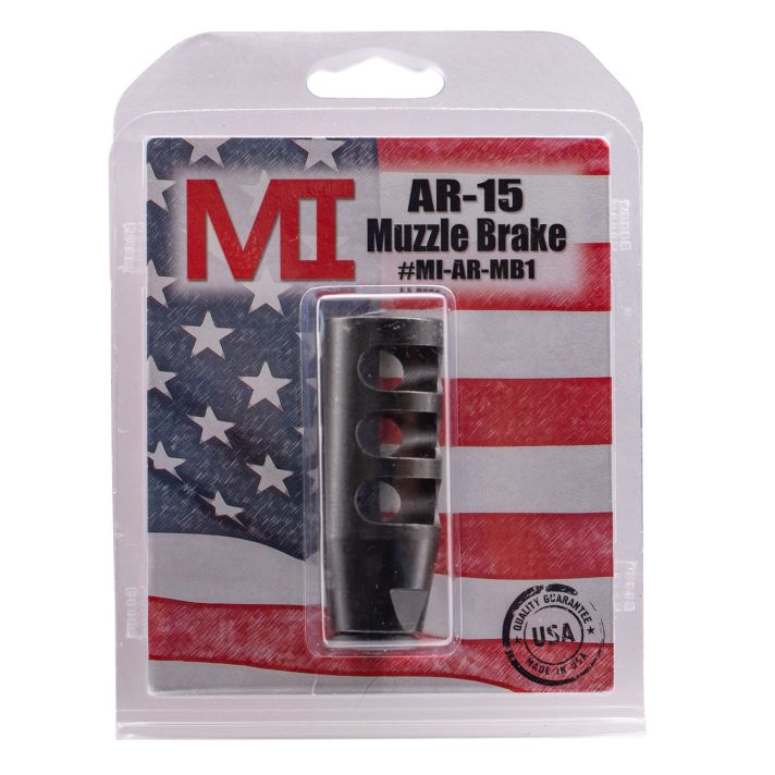 Midwest Industries MIARMB1 Muzzle BrakeBlack Phosphate Steel with 1/2"-28 tpi Threads for 223 Rem, 5.56x45mm NATO AR-Platform